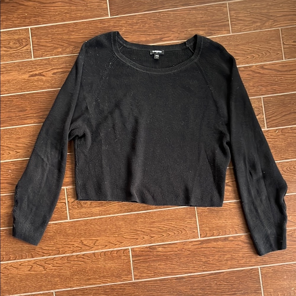 Black Cropped Express Sweater